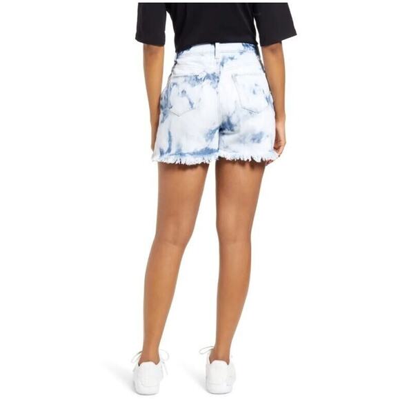 BP. NEW $29 Ripped Non-Stretch Denim Cutoff Shorts Blue Bleached Wash Size 27 - Picture 2 of 4